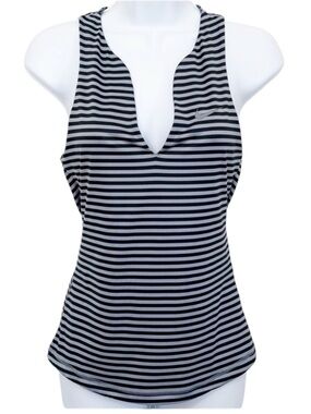 NIKE DRI-Fit Striped Tennis Tank Top Women’s Small V-Neck Racerback Athletic